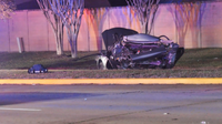 Suspect rear end crashes vehicle during chase with Harris County deputy, woman hospitalized
