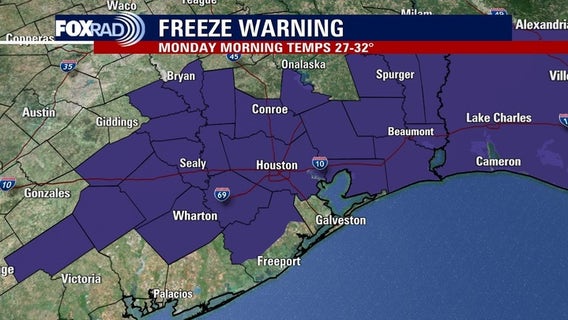Houston weather: Cool for now, freezing for Monday morning