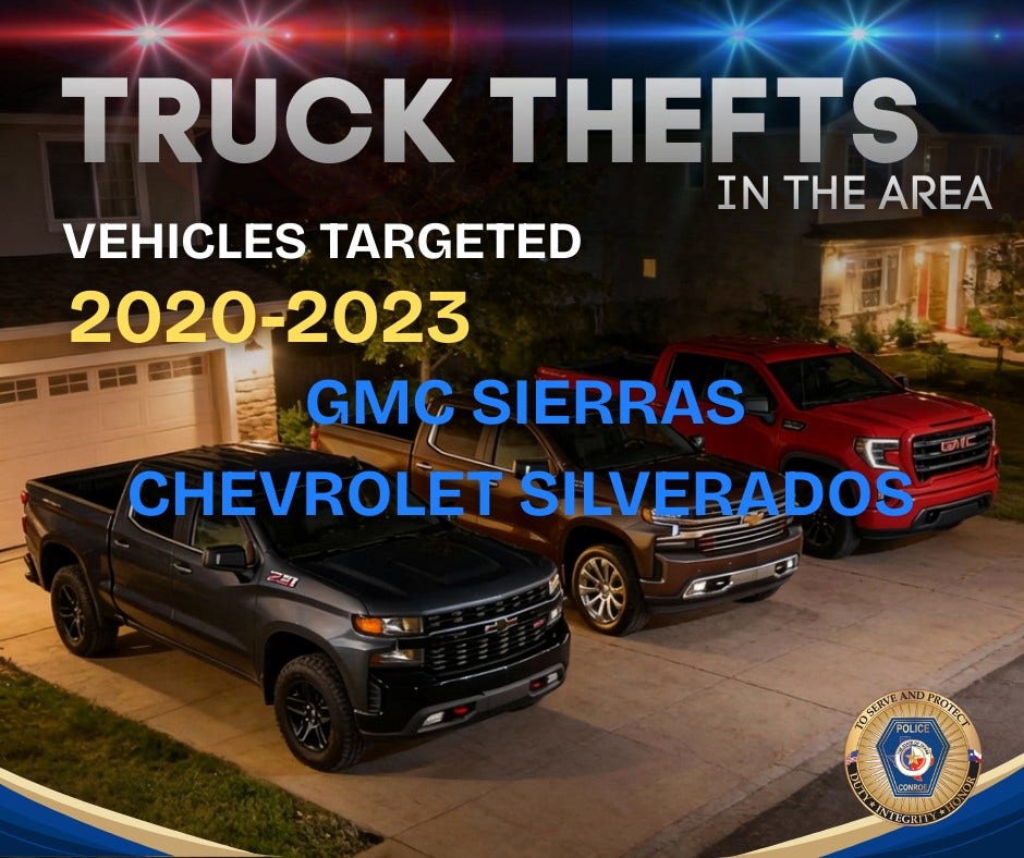 Conroe truck thefts: Authorities warning residents about increase in GMC, Chevrolet truck thefts
