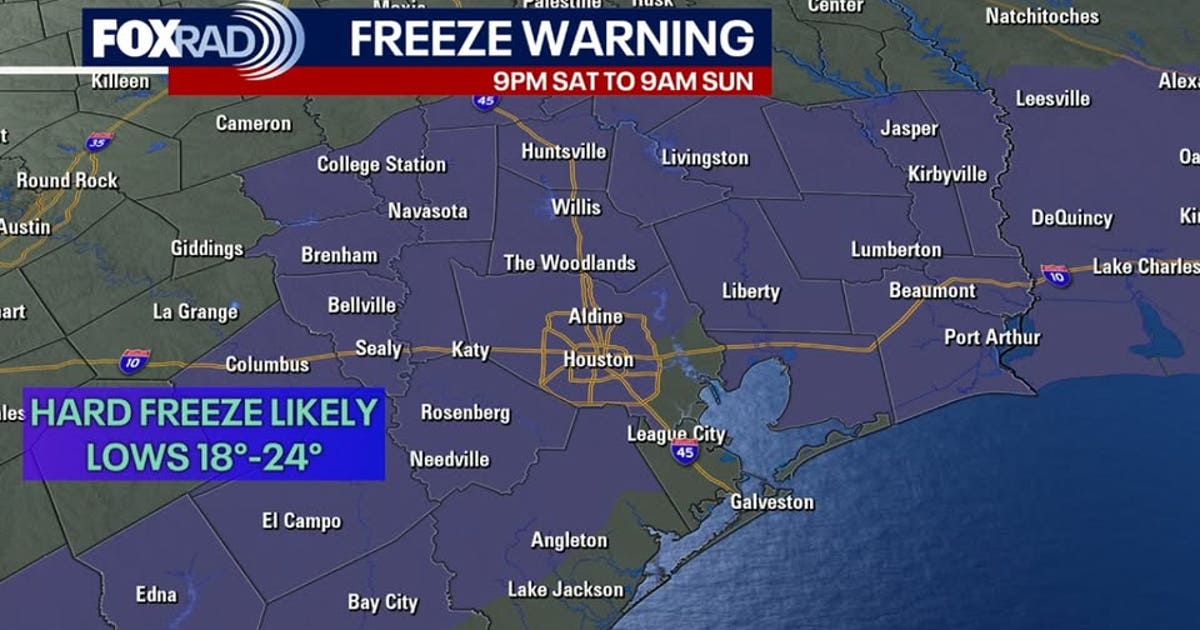 Houston weather: Freeze Warning for Saturday night