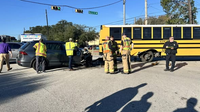 Klein ISD school bus involved in crash, 2 people hospitalized
