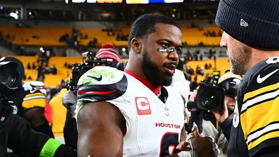 Texans star Azeez al-Shaair fined for pro-Palestinian message on eye black: report