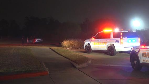 Harris County chase ends in car fire on Greens Road, 2 people detained