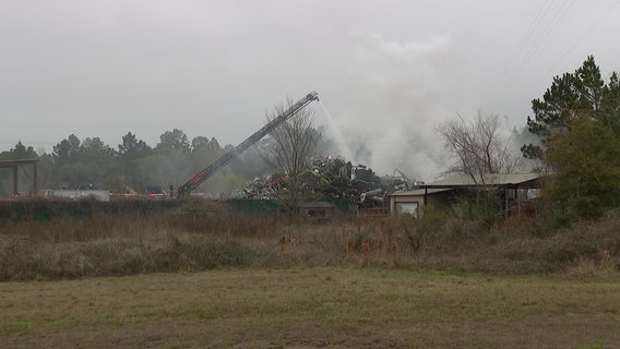 Recycling plant fire in Goodrich, 'explosions' reported by fire department