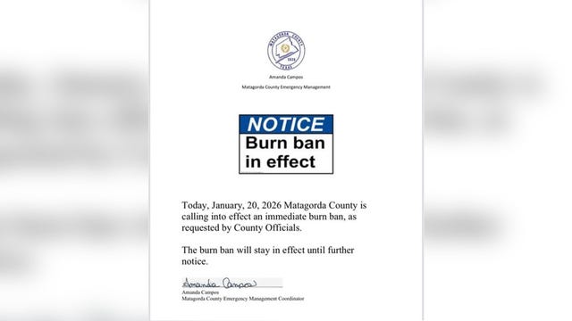 Matagorda County issues burn ban due to increased fire risk