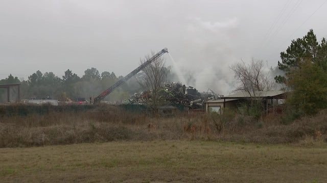 Recycling plant fire in Goodrich, 'explosions' reported by fire department