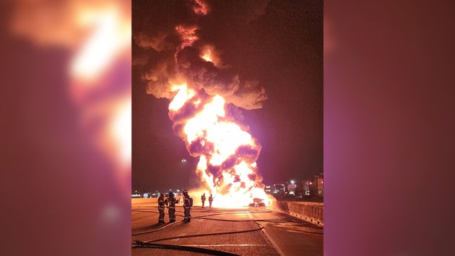 Gulf Freeway traffic: Fuel truck fire shuts down I-45 southbound lanes