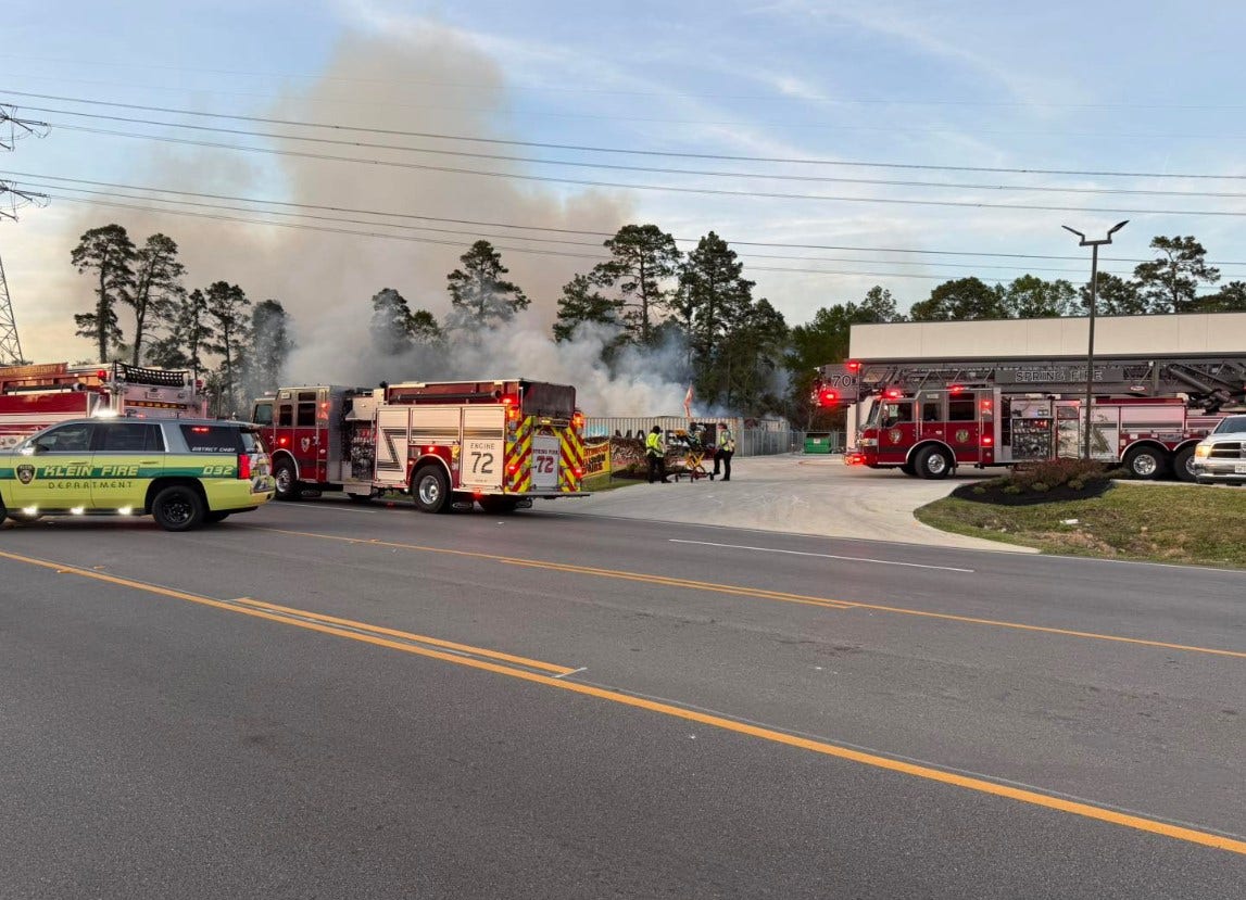 Harris County fire: RV fire spreads to containers full of fireworks, firefighters working to contain fire