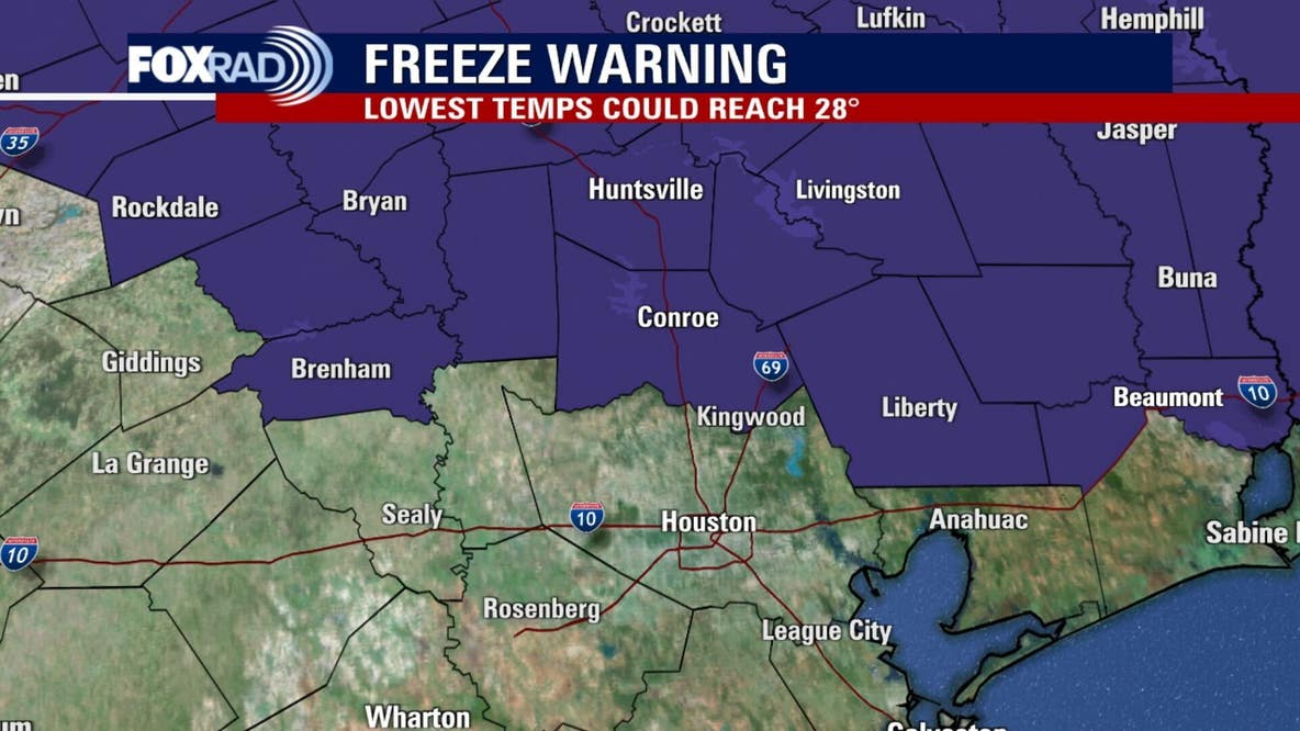 Houston weather: Wind advisory for much of Monday; Freeze Warning