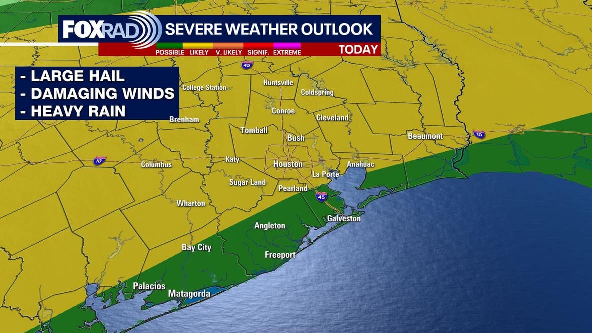 Houston weather: Risk for severe storms to roll in Saturday afternoon