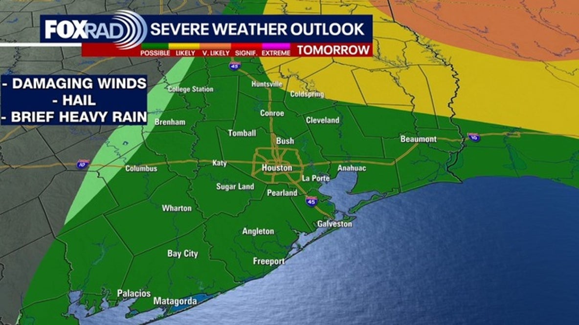 Houston weather: Slightly severe storm chances Sunday night