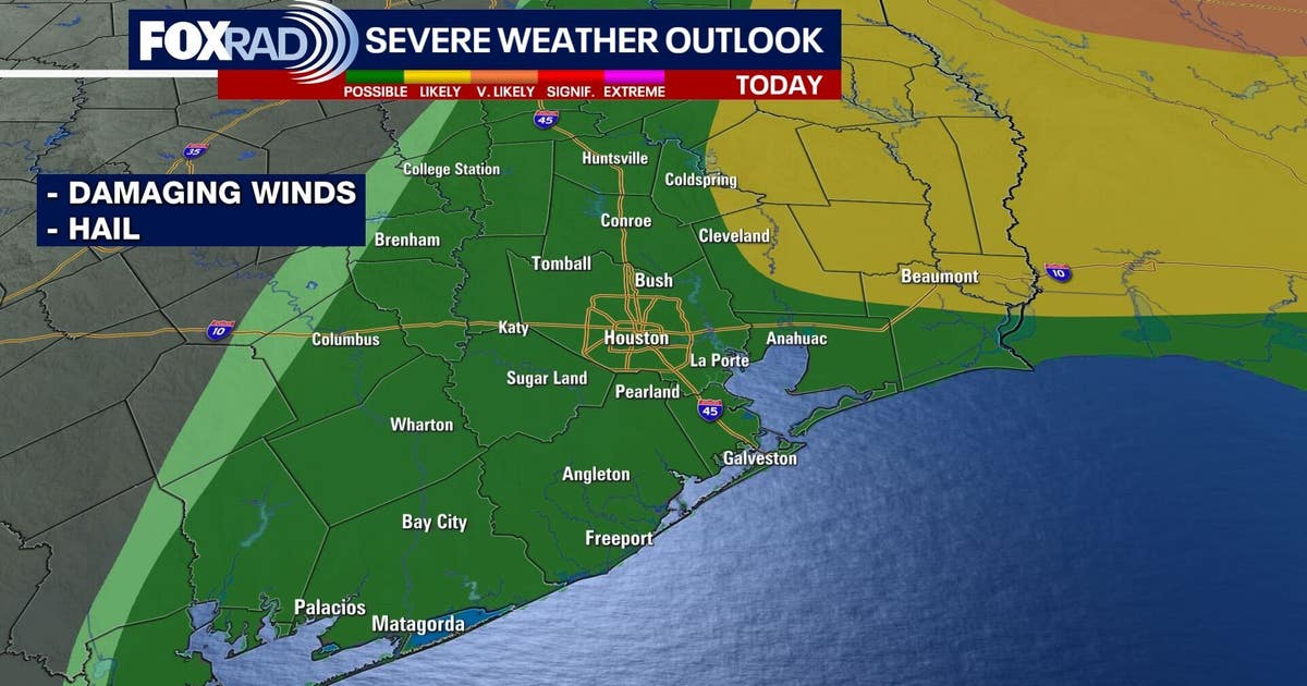 Houston weather: Severe storm threat Sunday night followed by damaging wind advisory