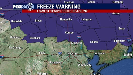 Houston weather: Wind advisory for much of Monday; Freeze warning