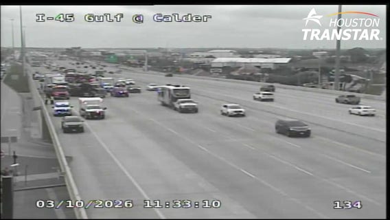 Gulf Freeway crash: Multiple lanes back open after 18-wheeler crash