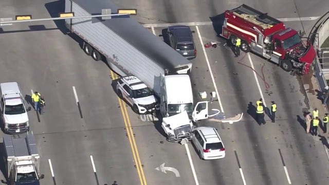 Harris County deputy, firefighter injured in crash with 18-wheeler on Aldine Bender