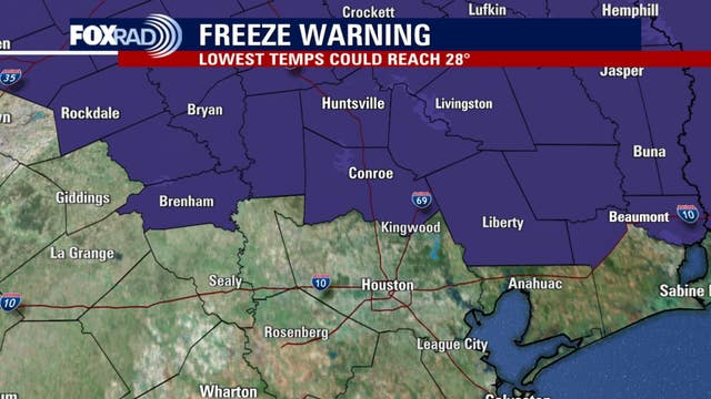 Houston weather: Wind advisory for much of Monday; Freeze warning