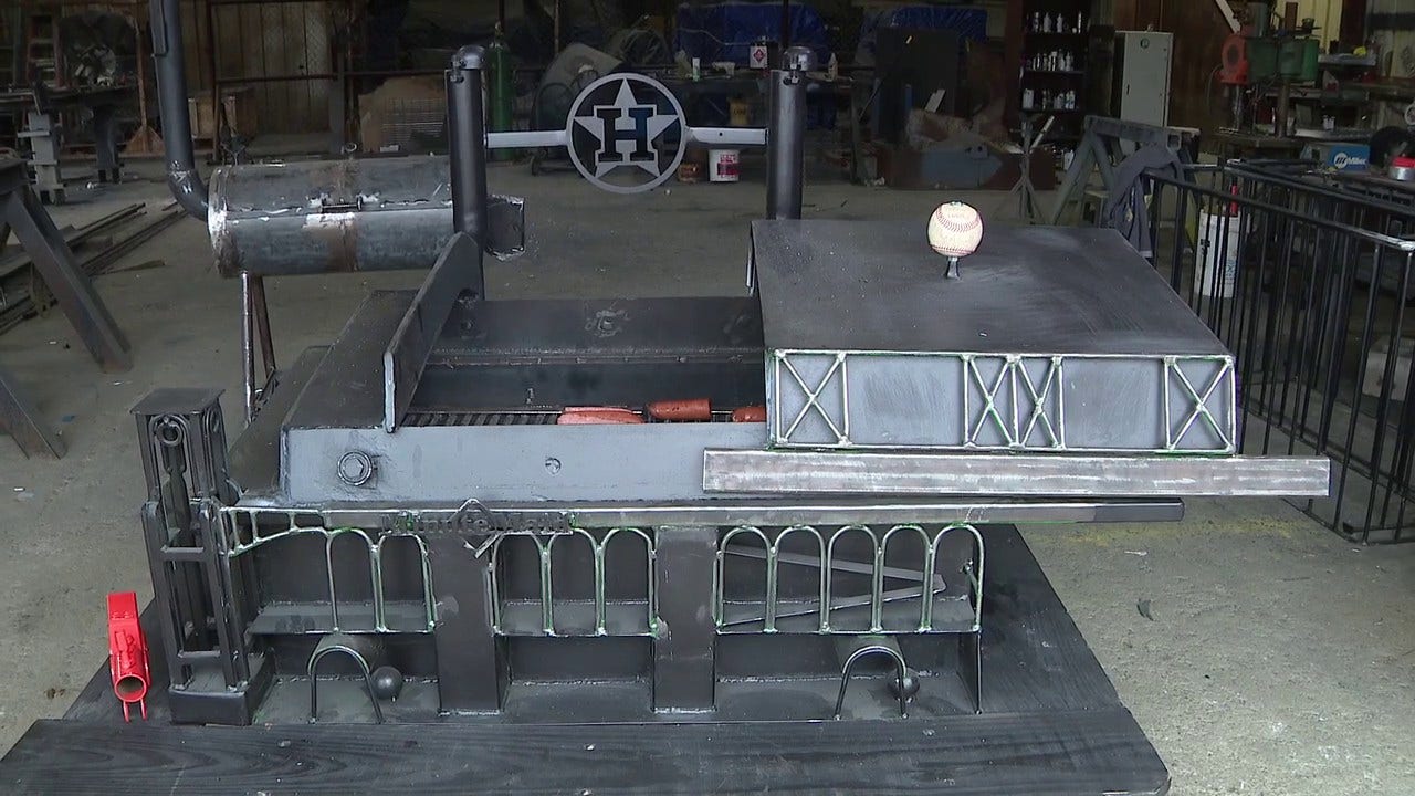 Houston welder goes viral for Houston Astros Stadium-Inspired smoker
