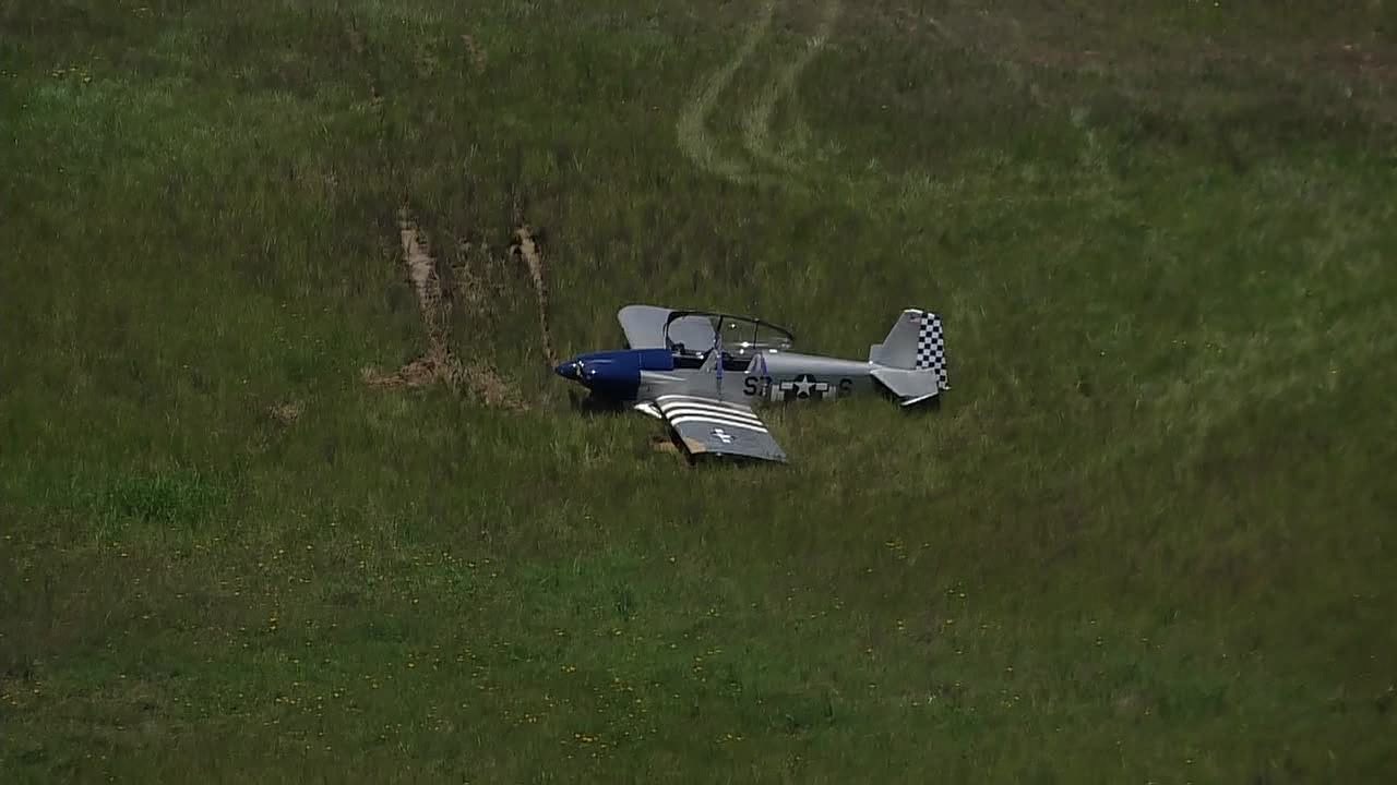 Plane goes off runway at Conroe-North Houston Regional Airport