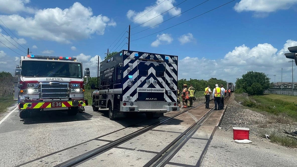 Vehicle hit by train in NE Harris County; at least 1 hospitalized