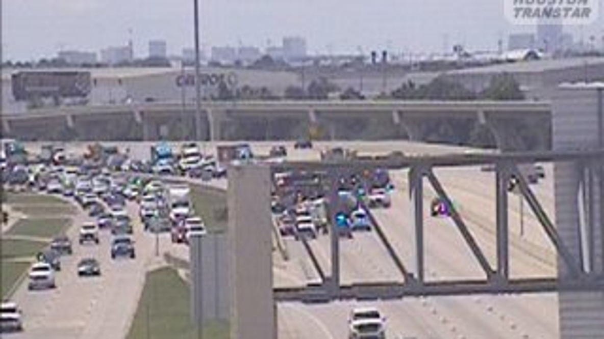 Traffic: US-290 westbound lanes at FM 1960 closed due to 18-wheeler accident