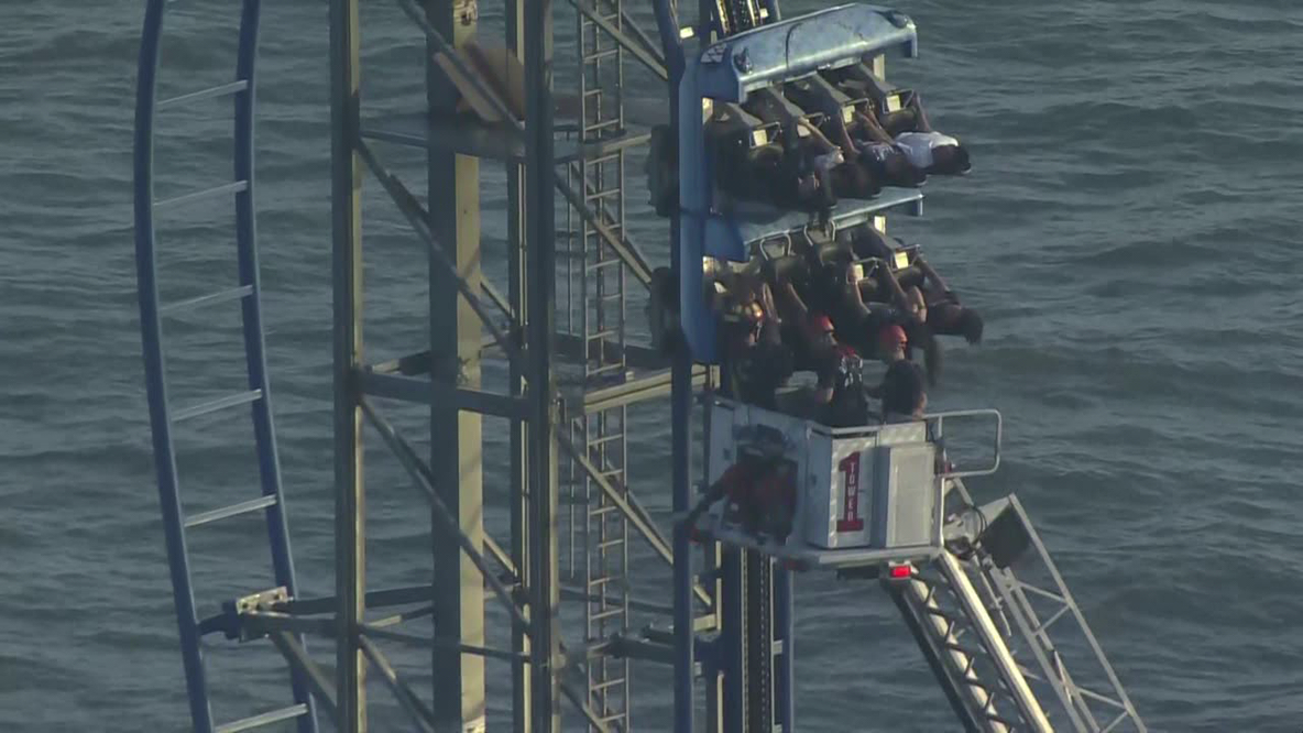 All passengers rescued after Iron Shark roller coaster gets stuck in Galveston
