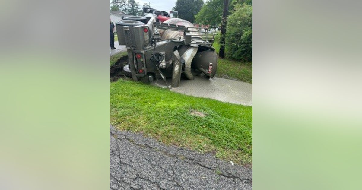 Cement truck rollover causes 'chemical spill' in East Houston