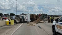 Traffic: US-290 westbound lanes at FM 1960 closed due to 18-wheeler accident
