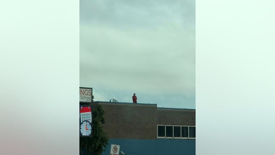 Man gets on roof of Alief ISD's Cummings Elementary