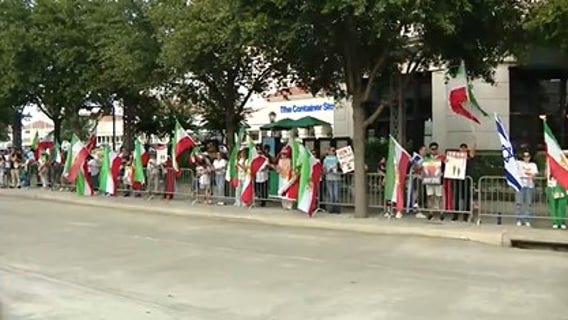 Iranian-Americans gather in Houston calling attention to unrest, internet blackouts in Iran
