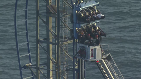 Galveston roller coaster: All passengers rescued after Iron Shark roller coaster gets stuck