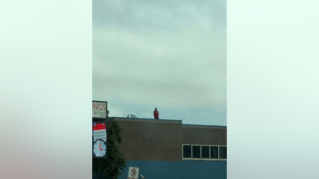 Man gets on roof of Alief ISD's Cummings Elementary