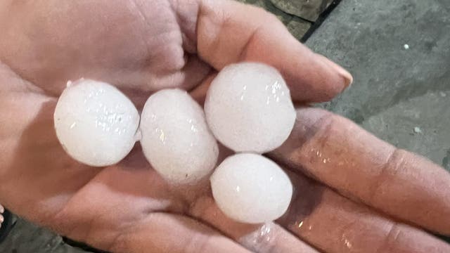 Gallery: Hail falls in Houston amid storms
