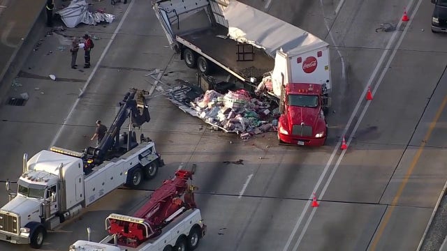 Traffic: 18-wheeler accident on I-45 North near Highway 242