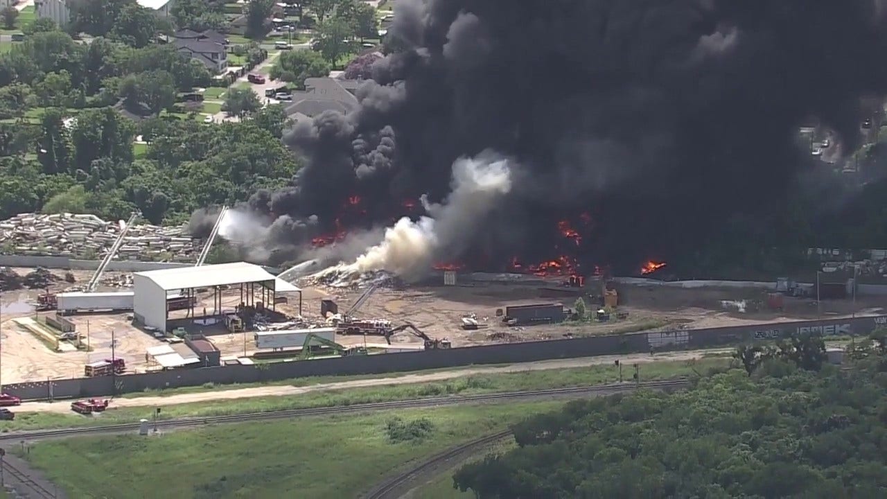 Live: Fire burning in southeast Houston from recycling facility, fire now 3 alarms