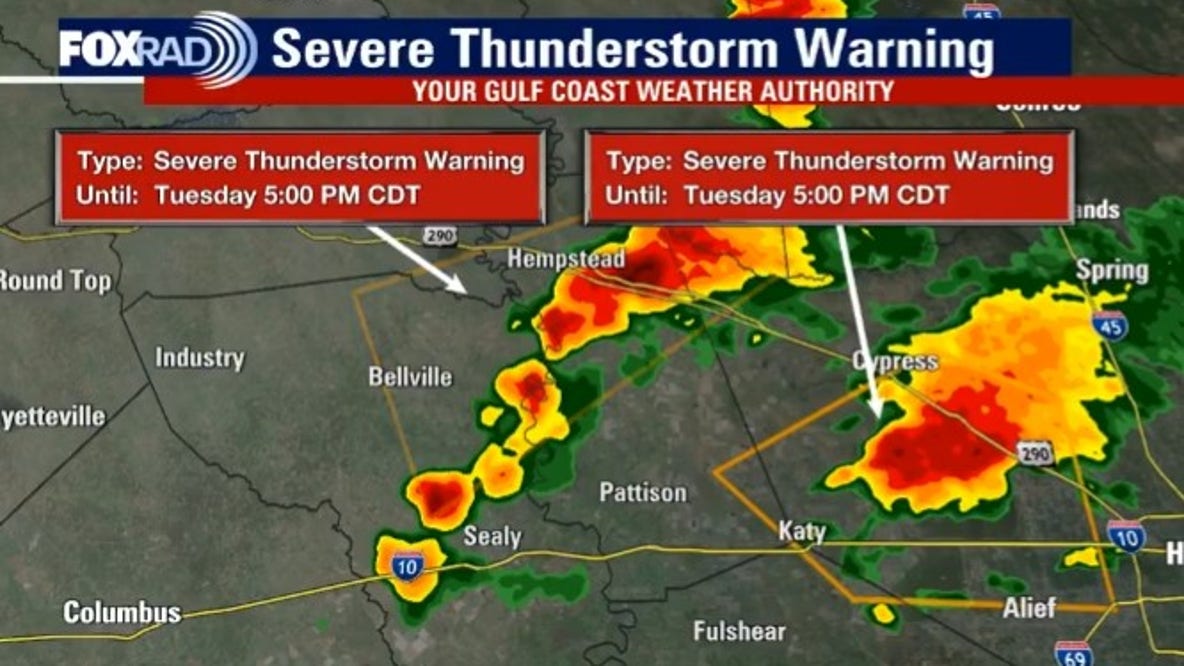 Houston weather: Severe Thunderstorm Warnings in effect for several Houston-area counties