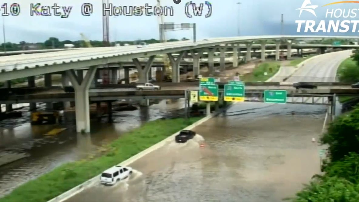 High water slows down Katy Freeway