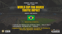 Brazil fan walk to Houston Stadium begins at Smith Lands South Parking Lot