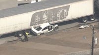 Pasadena robbers' vehicle struck by two 18-wheelers; 1 seriously injured