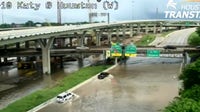 High water slows down Katy Freeway