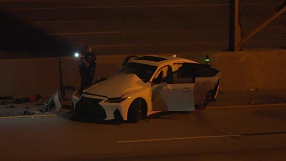 East Freeway vehicle hit by airborne driver, 3 hospitalized