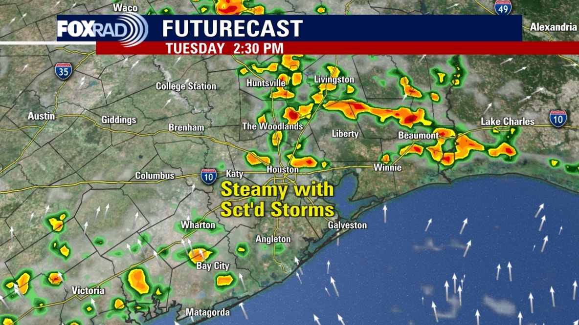 Houston weather: Scattered storm chances Tuesday, highs in 90s