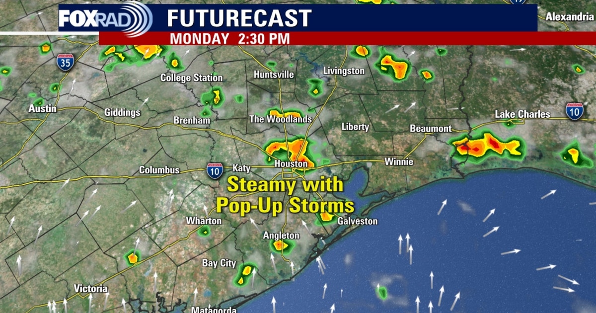 Houston weather: Steamy Monday in the 90s, pop-up storms possible