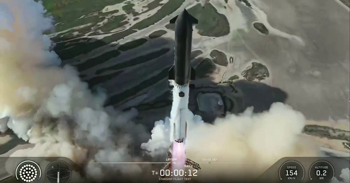 SpaceX's Starship blasts off from Starbase in Texas on 13th test flight