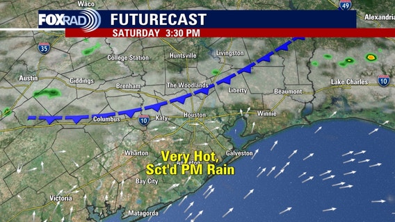 Houston weather: Very hot Friday in upper 90s; scattered weekend rain