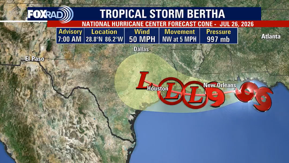 Tropical Storm Bertha tracker: Houston impacts, path, live radar