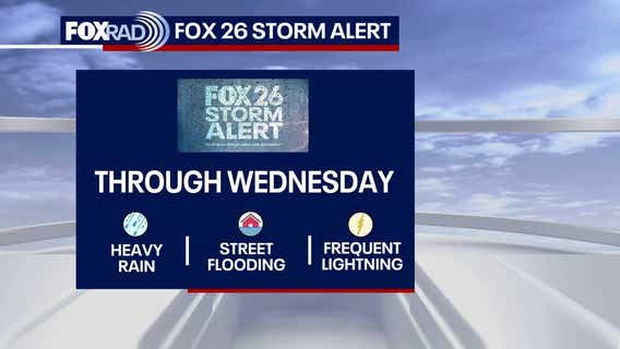 Houston weather: Another round of downpours possible on Wednesday, FOX 26 Storm Alert extended