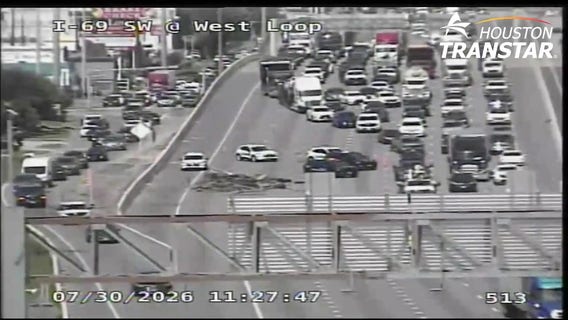 Houston traffic: Lanes closed on I-59 northbound at Chimney Rock due to crash