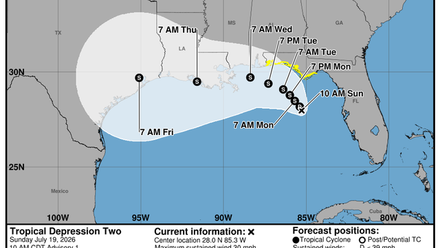 National Hurricane Center warns Tropical Depression Two could target Texas this week