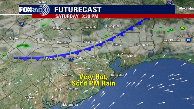 Houston weather: Very hot Friday in upper 90s; scattered weekend rain