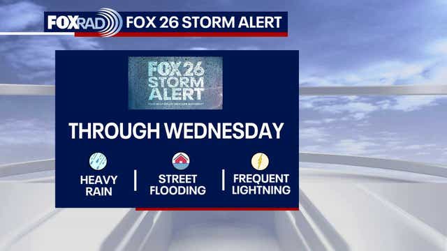 Houston weather: Another round of downpours possible on Wednesday, FOX 26 Storm Alert extended